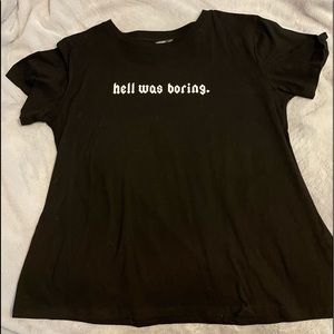 Black slogan T-shirt
